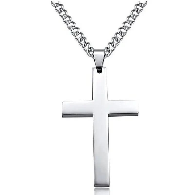Elegant Men's Cross Pendant Necklace, a sophisticated formal accessory and a meaningful gift for him, perfect for men's fashion.