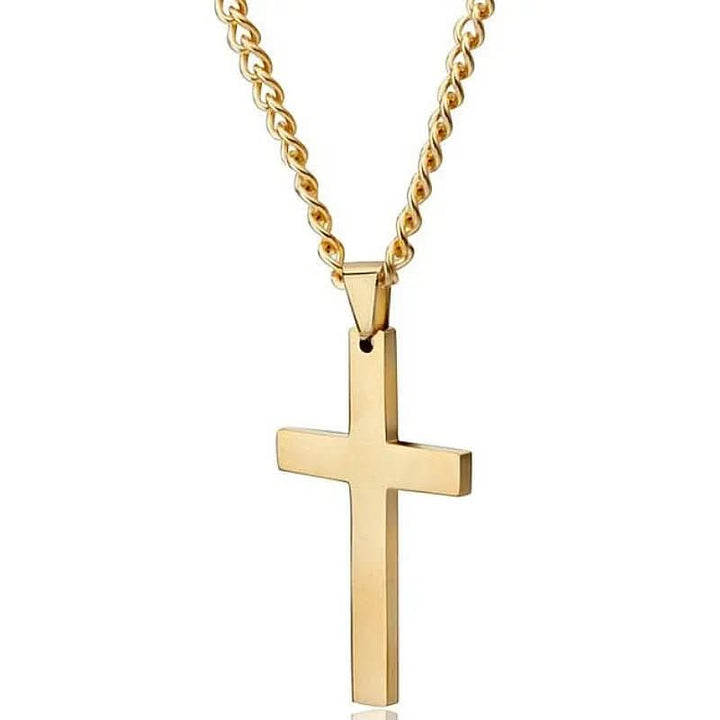 Men's Cross Pendant Necklace, a classic men's fashion statement and spiritual accessory, perfect for daily versatile wear.