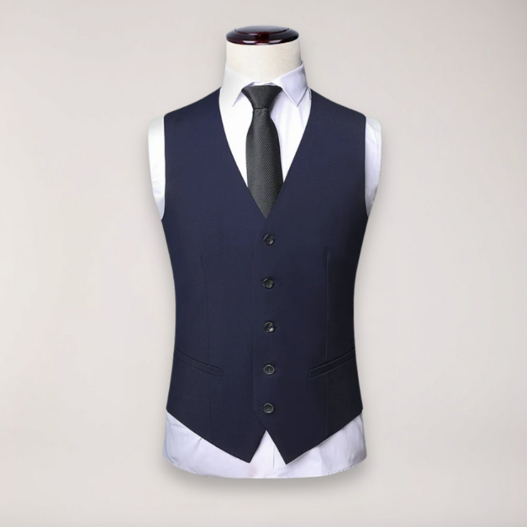 Tailored men's suit, a classic three-piece ensemble for elegant event wear and business.