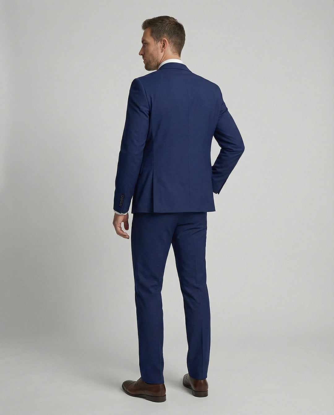 Elegant black men's three-piece suit for formal events, classic business attire, and sophisticated office wear.