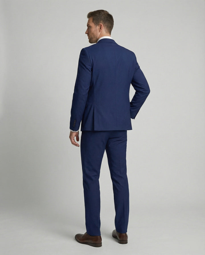 Elegant black men's three-piece suit for formal events, classic business attire, and sophisticated office wear.