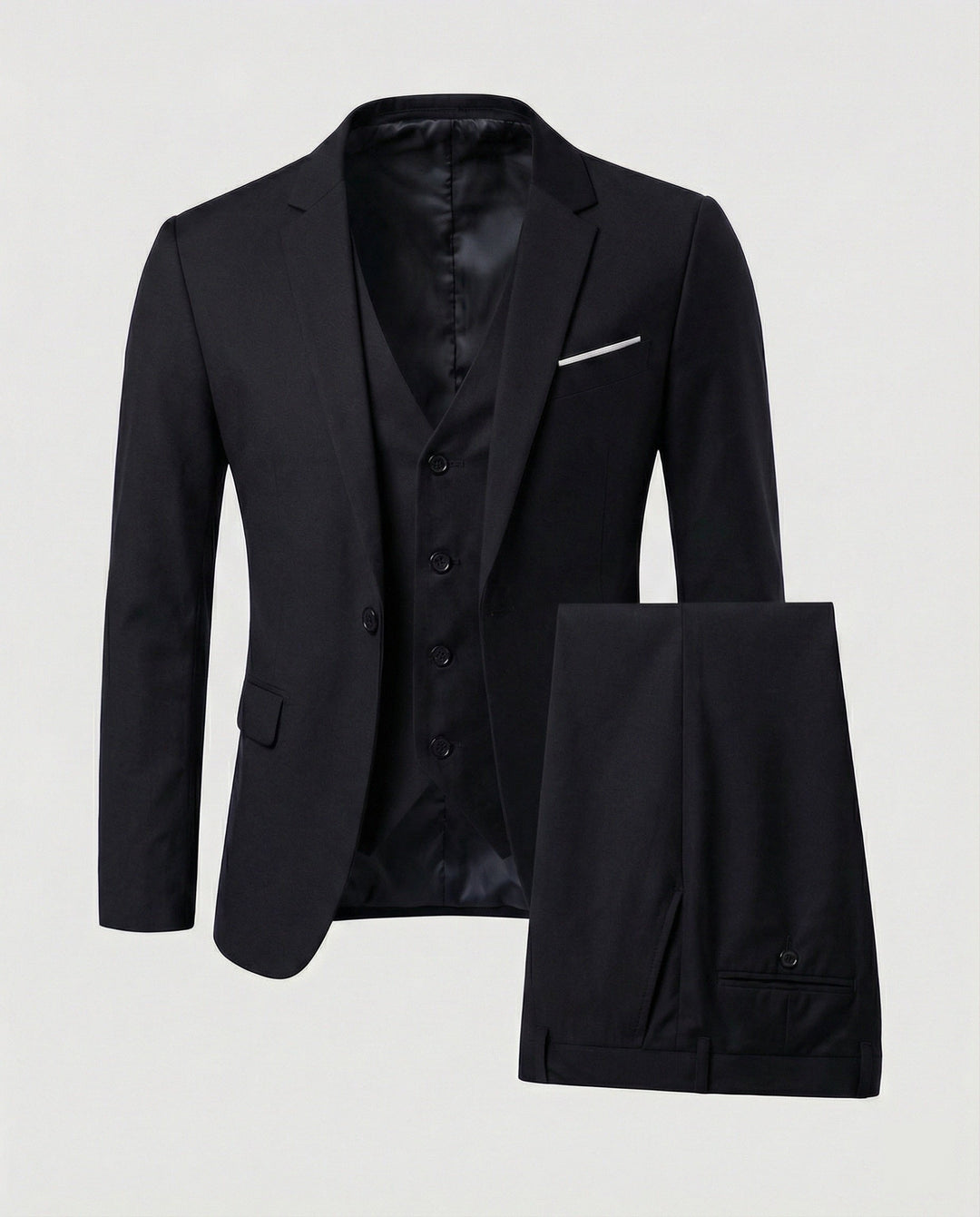 Men's formal three-piece suit, perfect for weddings, business, and elegant events. Classic year-round fashion.