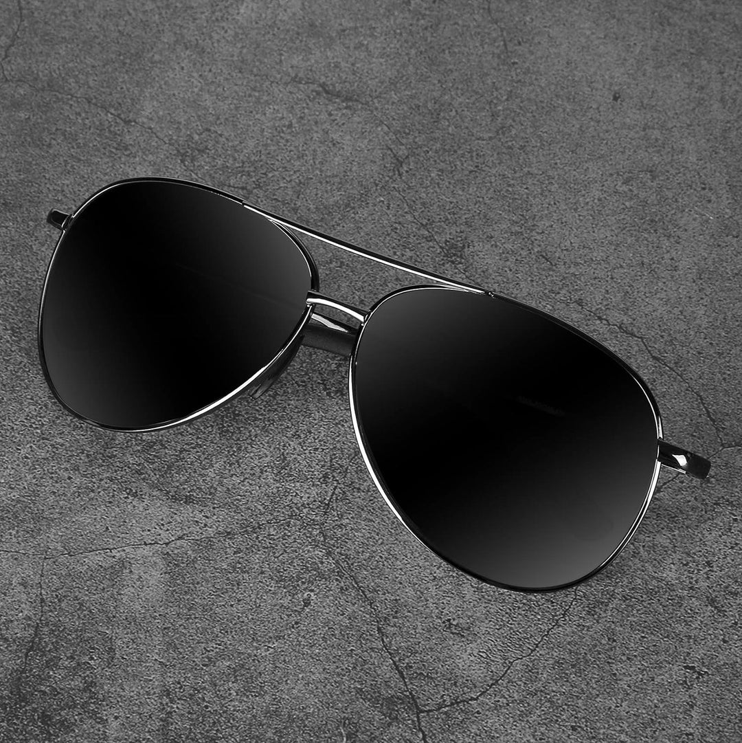 Stylish unisex aviator sunglasses, polarized lenses, UV400, perfect for driving & outdoor activities.