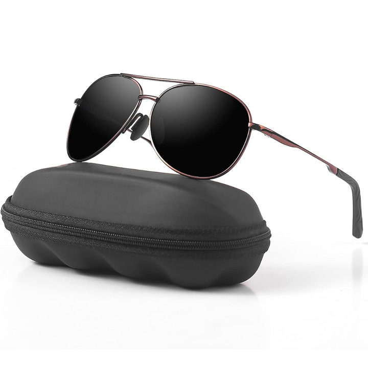 Unisex polarized aviator sunglasses for glare reduction, UV400 protection, ideal for outdoor sports.