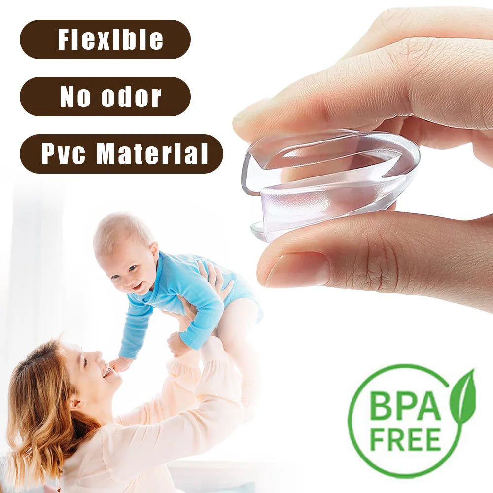 Child proofing clear corner protectors, 10-piece set for table and furniture edges, baby safety