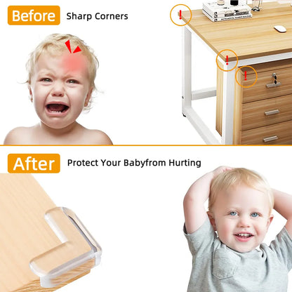 Transparent baby safety bumper guards, 10-pack for sharp furniture corners, child protection