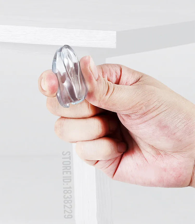 Clear silicone baby safety corner protectors, easy to install on furniture