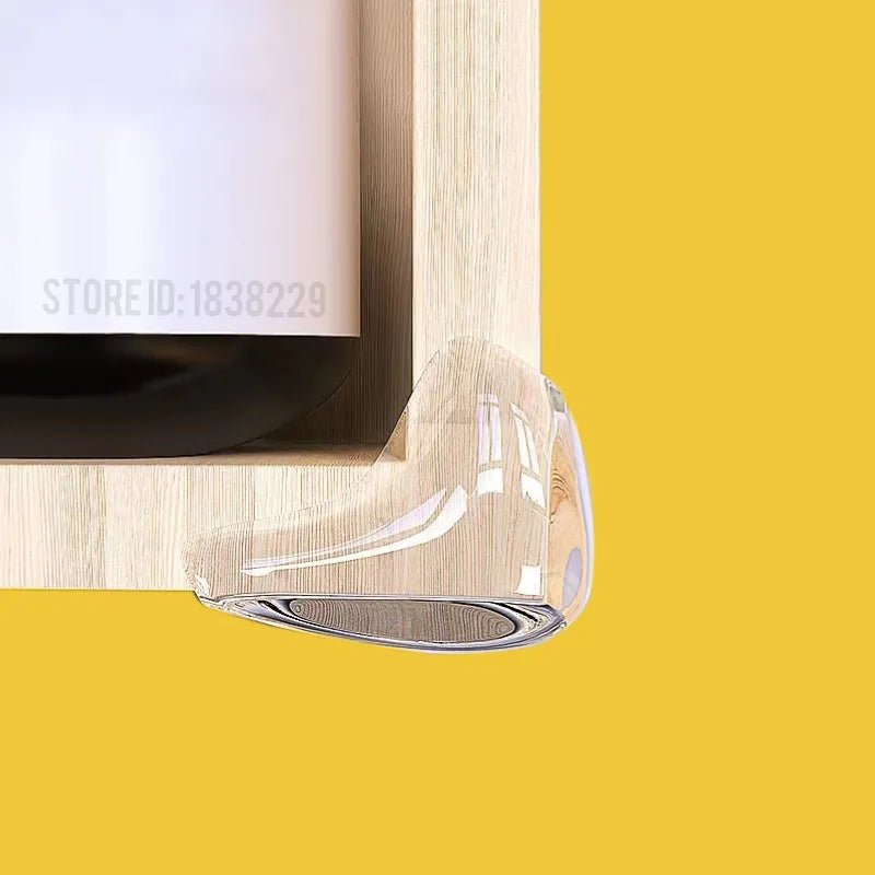 Set of 4 transparent silicone corner protectors for child-friendly home safety