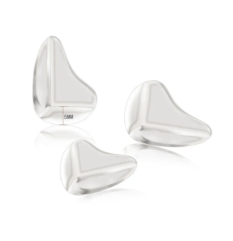Silicone corner protectors in clear finish, providing baby safety for various furniture
