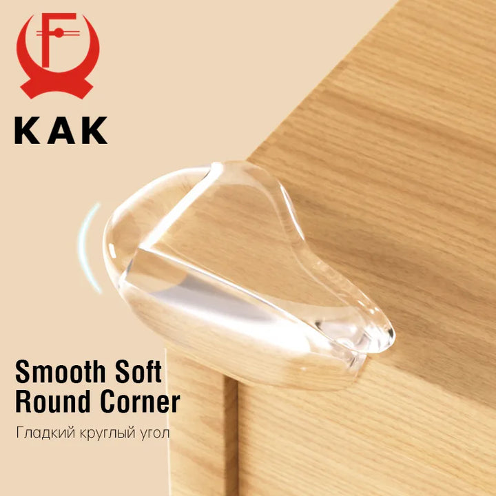 Set of 4 clear silicone corner protectors, ideal for baby safety on sharp furniture
