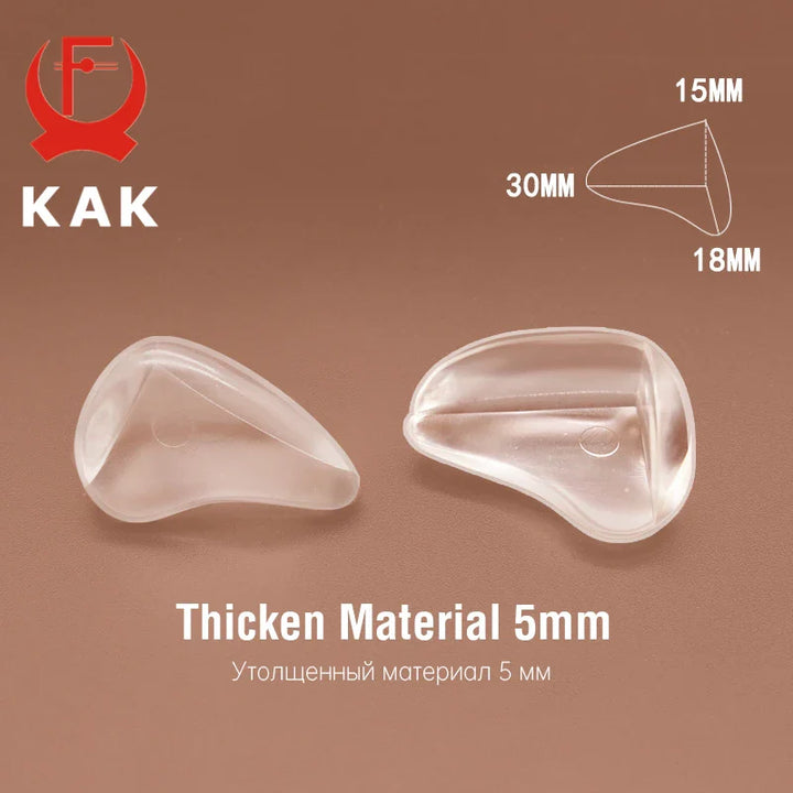 Transparent silicone corner protectors for ultimate baby safety on all furniture types
