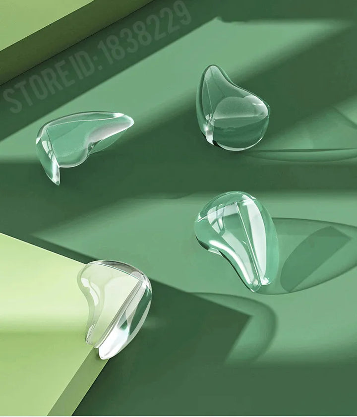 Baby safety pack: 4 clear silicone corner protectors for tables and sharp edges