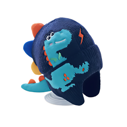 Knitted dinosaur winter hat for kids, featuring vibrant colors and a snug fit for ultimate warmth and style.