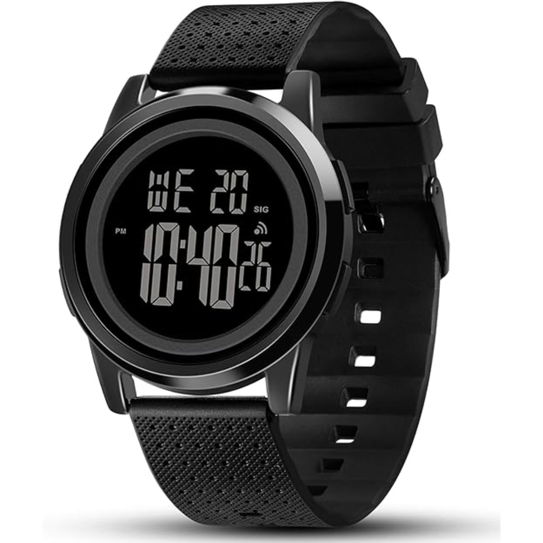 Men's fashion accessory: a modern, slim, waterproof, digital sports watch.