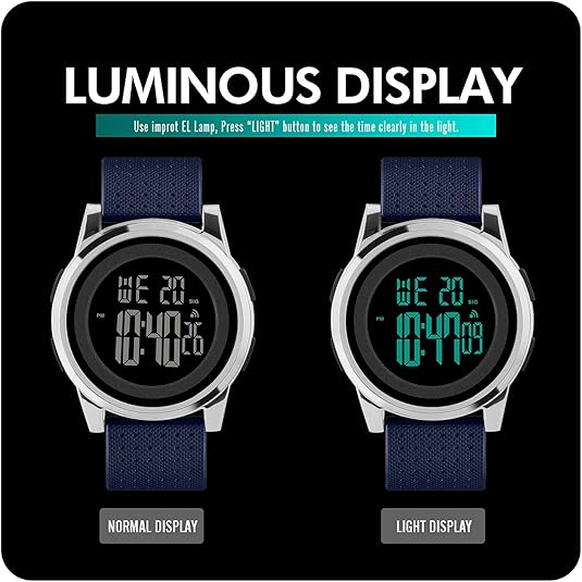 Versatile men's waterproof digital sports watch, ideal for workouts and daily wear.