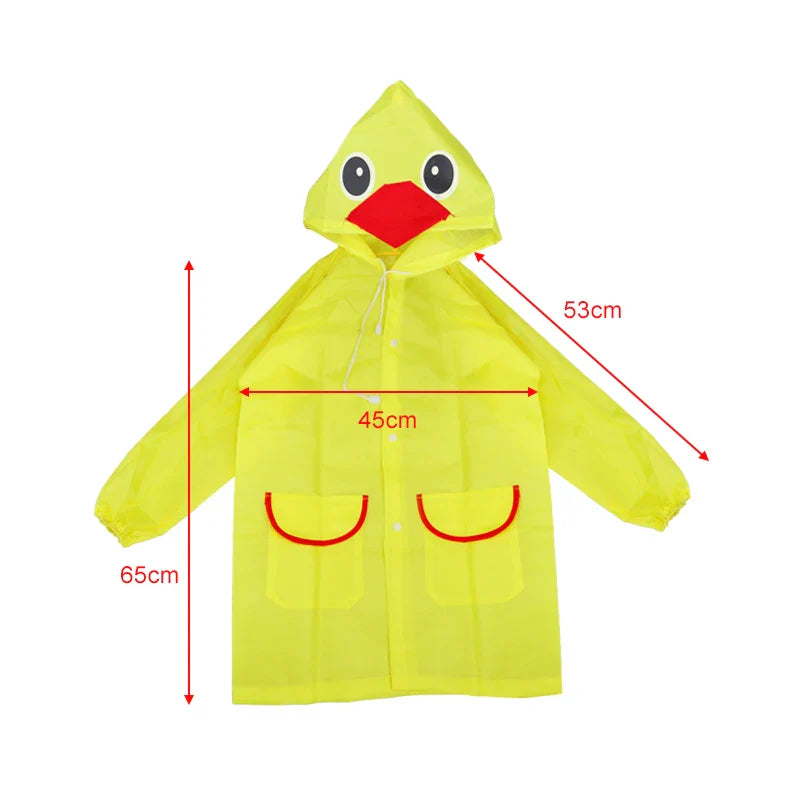 Children's durable and waterproof animal rain gear for school or play.