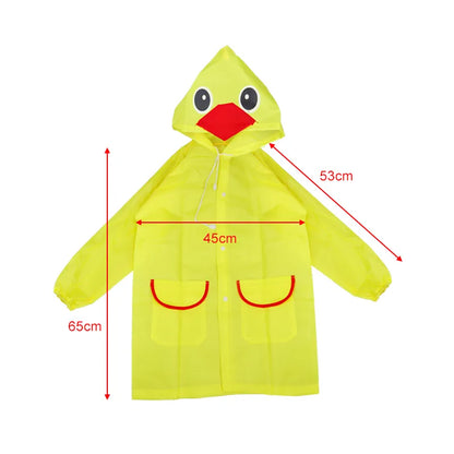 Colorful fox animal raincoat for children, perfect for fun outdoor play.