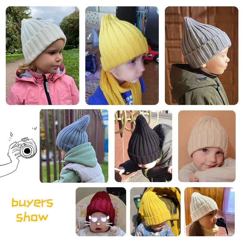 Toddler hat: a classic white unisex baby crochet winter beanie, soft and warm.