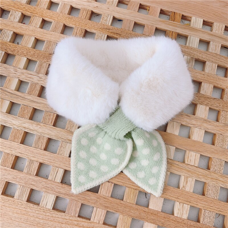 Faux fur baby neck scarf in cheerful yellow, bright kids winter fashion accessory