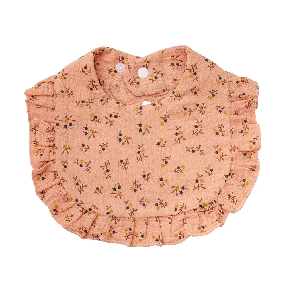 Unisex floral print bandana bib, adjustable and soft cotton, ideal for newborns and infants
