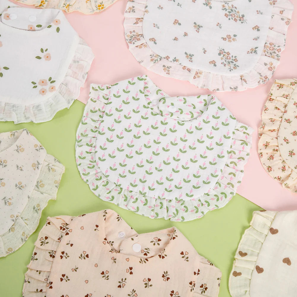 Gift-ready set of floral pattern cotton bandana bibs, perfect baby accessories for feeding