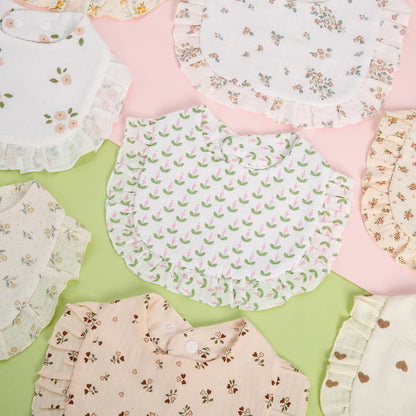 Gift-ready set of floral pattern cotton bandana bibs, perfect baby accessories for feeding