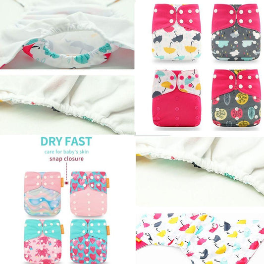 Close-up of a white eco-friendly washable cloth diaper with adjustable snaps, soft fabric, for baby comfort.