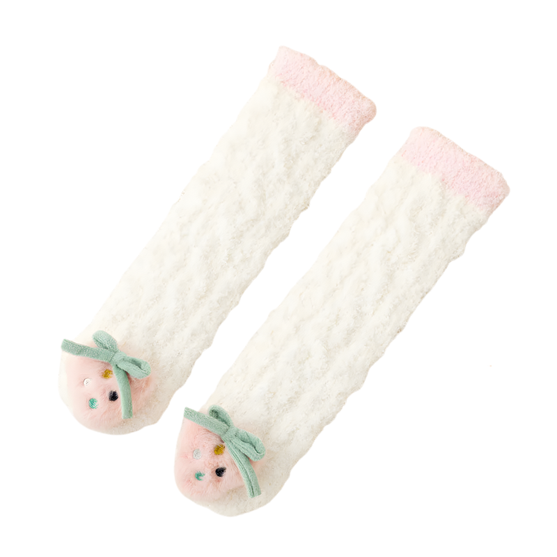 Infant apparel: Unisex lamb's wool baby socks in a neutral tone, for ultimate winter comfort.