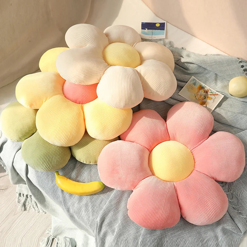 Vibrant sunflower plush pillow, adding a touch of nature and comfort to your home.