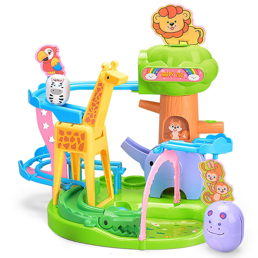 Kids' educational animal adventure slide toy, stimulating interactive play and motor skills development.