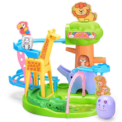 Kids' educational animal adventure slide toy, stimulating interactive play and motor skills development.