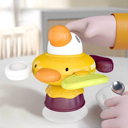 Engaging suction cup spinner activity toy for babies, stimulating visual and tactile senses, a great addition to any play area.
