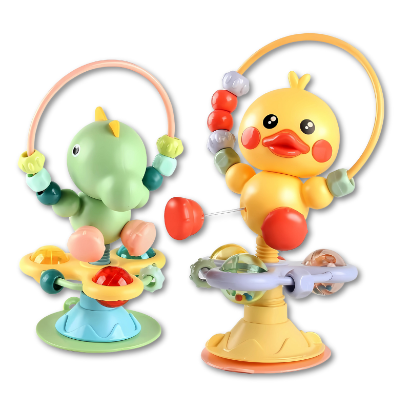 Colorful baby sensory suction toy with animal shapes for early development