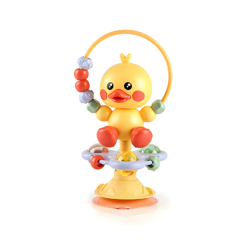 Vibrant suction toy designed for baby sensory development and motor skills