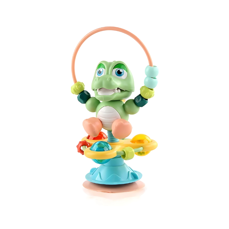 Close-up of a multi-textured baby sensory suction toy for infants and toddlers