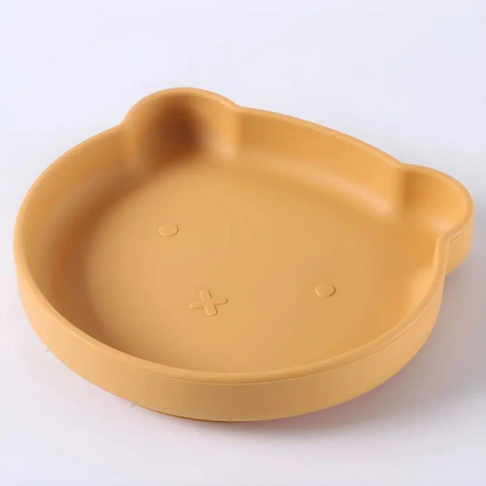 Nursing & feeding baby cartoon silicone tableware with strong suction base, ideal for toddlers.