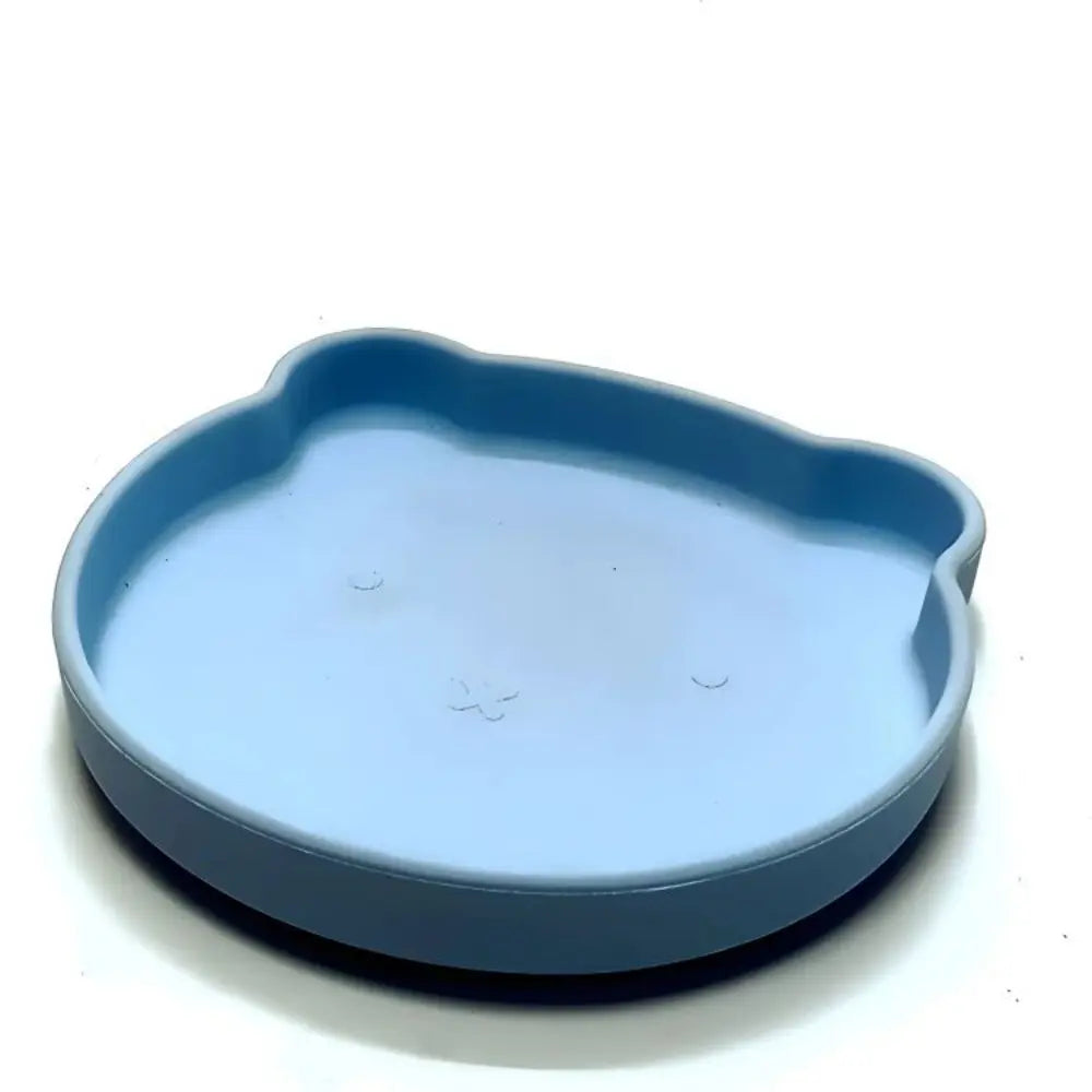 Mealtime fun with this colorful silicone baby feeding set; includes plate, bowl, and soft utensils.