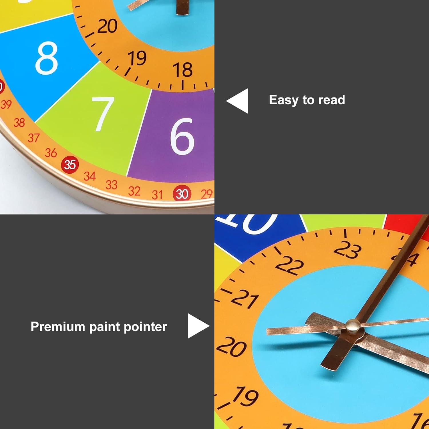 Speelgoed educational clock for kids, helping them learn time with clear, silent design