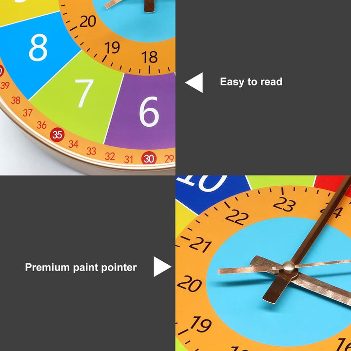 Speelgoed educational clock for kids, helping them learn time with clear, silent design