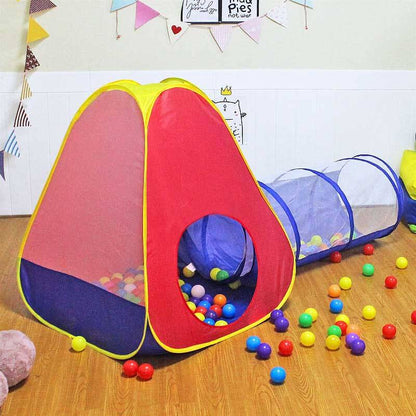 Kids playhouse pop-up tent and tunnel set, encouraging active play for toddlers, suitable for indoor outdoor fun.