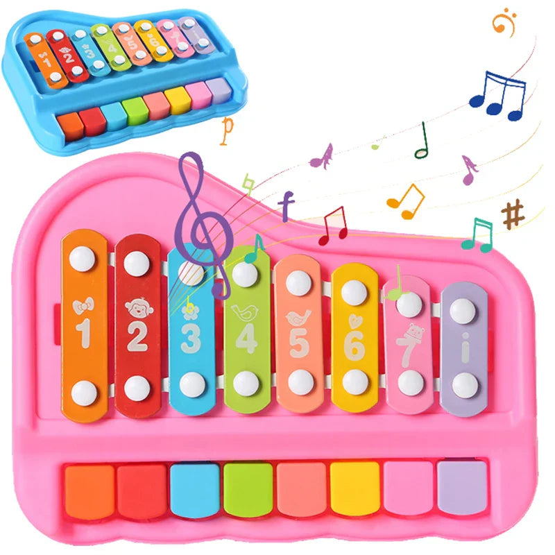 Colorful children's xylophone and piano musical toy for early learning and creative play