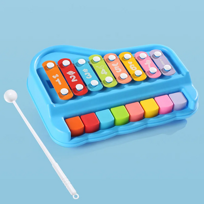 Brightly colored xylophone and piano combo, an ideal musical toy for creative toddlers