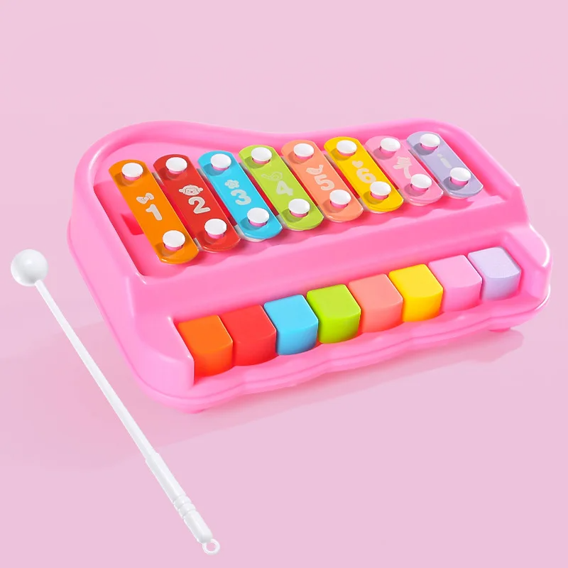 Two-in-one musical toy: a sturdy xylophone and piano set for children's early musical exploration