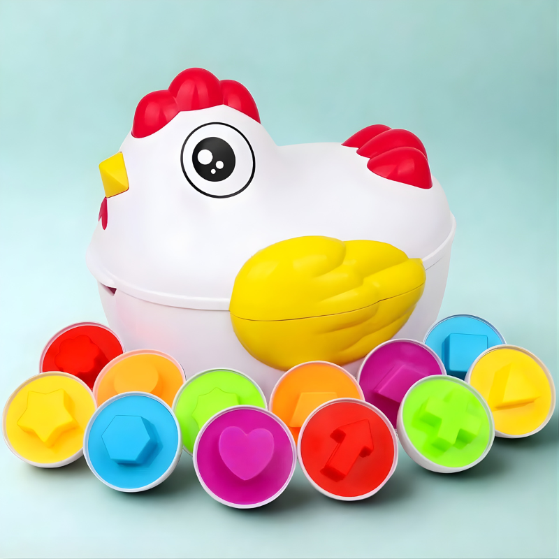 Colorful educational shape & color matching eggs, a toddler learning toy enhancing motor skills