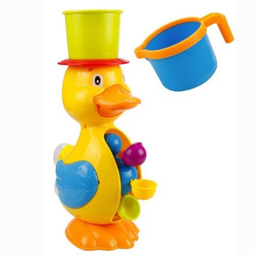 Colorful floating baby animal bath toys, including a duck, frog, and elephant, for sensory play & development.