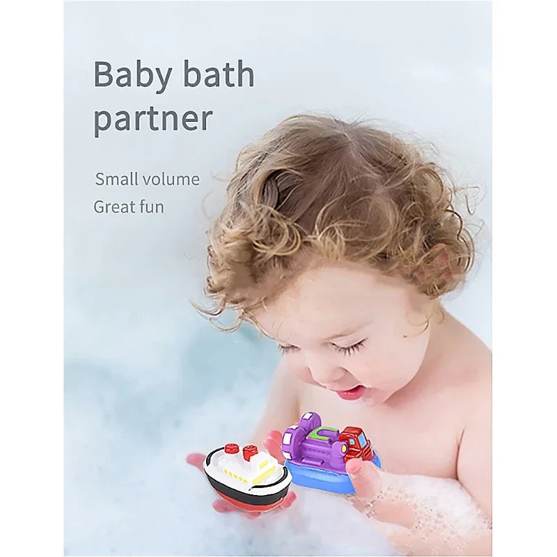 Kids' bath time fun with colorful floating boats, a soft vinyl toy set for imaginative play
