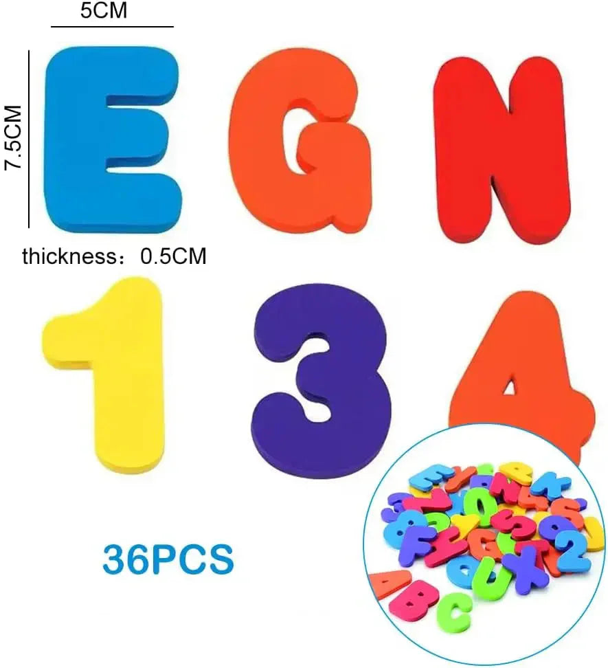 Bath time learning: child's hands arranging colorful foam letters and numbers on a tub wall.
