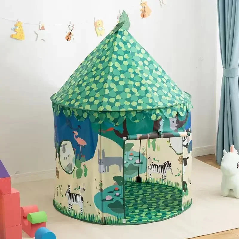 Colorful foldable children's play tent castle for indoor outdoor fun, sparking kids' imagination.