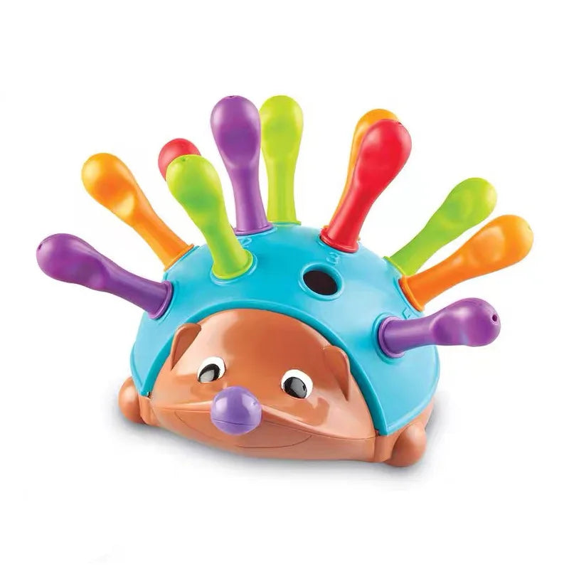 Educational hedgehog toy with various textured quills, ideal for early childhood development