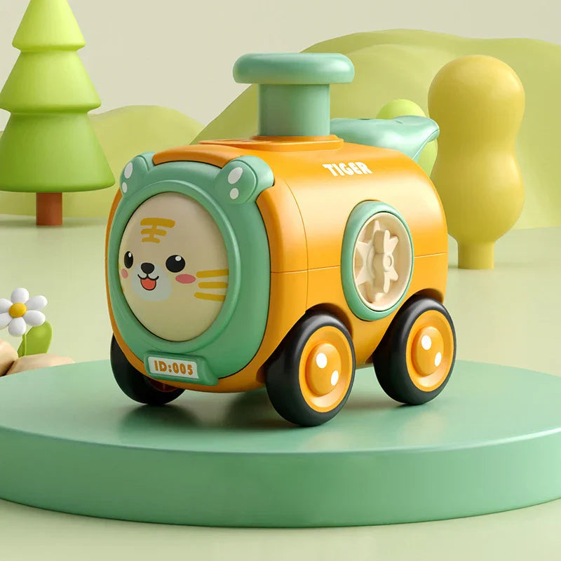 Interactive children's toy train with animal figures, perfect for imaginative playtime